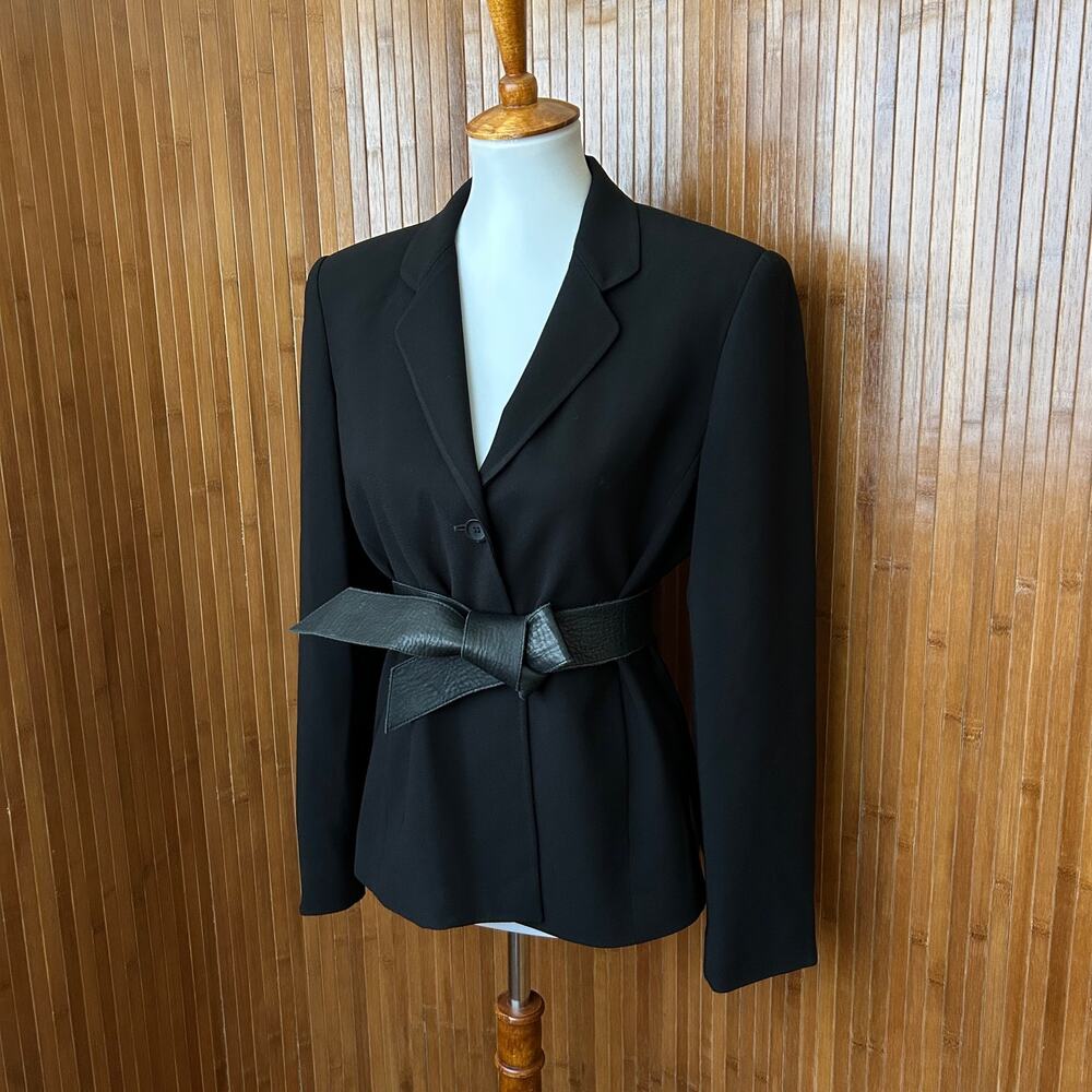Vintage 90s Jones New York Black Two Button Blazer Structured